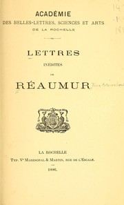 Cover of: Lettres inédites de Réaumur