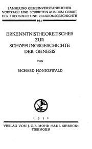Cover of: Erkenntnistheoretisches zur Schöpfungsgeschichte der Genesis