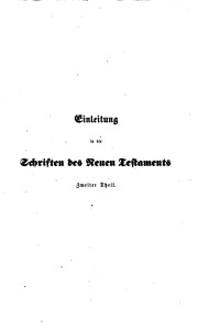 Cover of: Einleitung in die Schriften des neuen Testaments