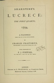 Cover of: Shakspere's Lucrece by William Shakespeare