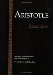Cover of: Aristotle: Selections