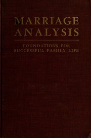 Cover of: Marriage analysis: foundations for successful family life.