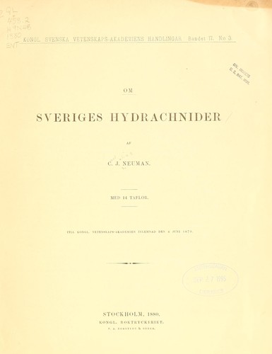 Om Sveriges hydrachnider by Carl Julius Neuman