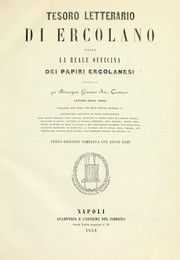 Cover of: Tesoro letterario di Ercolano, ossia, La reale officina dei papiri ercolanesi