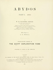 Abydos by W. M. Flinders Petrie