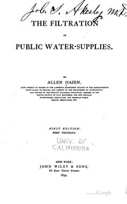 Cover of: The filtration of public water-supplies. by Allen Hazen