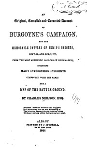 Cover of: An Original, Compiled, and Corrected Account of Burgoyne's Campaign: And the Memorable Battles ...