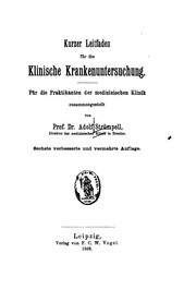 Cover of: Kurzer Leitfaden für die klinische Krankenuntersuchung by Adolf von Strümpell