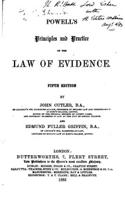 Cover of: Powell's Principles and Practice of the Law of Evidence