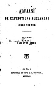Cover of: Arriani De expeditione Alexandri, libri septem
