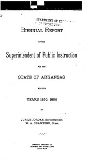 Cover of: Biennial Report of the State Superintendent of Public Instruction by Arkansas. Dept. of Public Instruction., Arkansas. Dept. of Public Instruction.