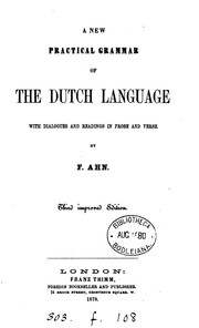 Cover of: A new practical grammar of the Dutch language