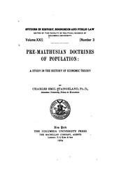 Cover of: Pre-Malthusian Doctrines of Population: A Study in the History of Economic Theory by Charles Emil Stangeland
