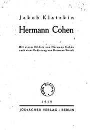 Cover of: Hermann Cohen by Jakob Klatzkin