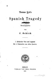 Cover of: Thomas Kyd's Spanish tragedy.