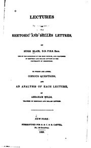 Cover of: Lectures on Rhetoric and Belles Lettres by Hugh Blair, Hugh Blair