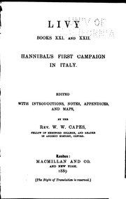 Cover of: Livy, Books XXI and XXII: Hannibal's First Campaign by Titus Livius, William Wolfe Capes