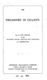 Cover of: The philosophy of insanity, by a late inmate of the Glasgow royal asylum [- Frame]