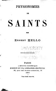Cover of: Physionomies de saints