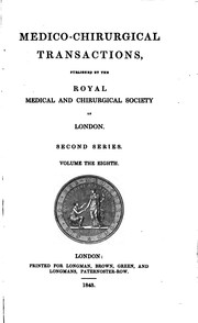 Cover of: Medico-chirurgical Transactions by Royal Medical and Chirurgical Society of London