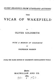 Cover of: The vicar of Wakefield, with a memoir of Goldsmith by prof. Masson