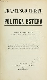 Cover of: Politica estera by Francesco Crispi