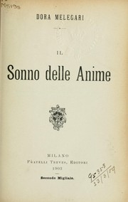 Cover of: Il sonno delle anime