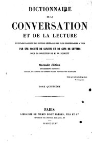 Cover of: Dictionnaire de la conversation et de la lecture inventaire raisonné des notions générales les ...