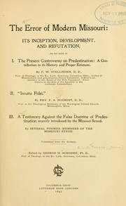 Cover of: The error of modern Missouri by George Henry Schodde