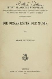 Cover of: Die Ornamentik der Musik