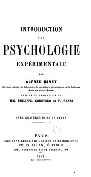 Cover of: Introduction a la psychologie éxpérimentale by Alfred Binet, Jean Philippe, Victor Henri , Jules Courtier