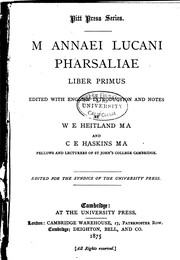 Cover of: M. Annaei Lucani Pharsaliae: liber primus