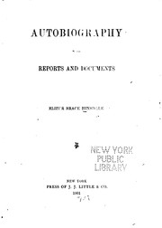 Autobiography, with Reports and Documents by Elizur Brace Hinsdale