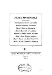 Cover of: Standard Arithmetic: Embracing a Complete Course for Schools and Academies by William J. Milne