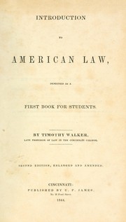 Cover of: Introduction to American law: designed as a first book for students