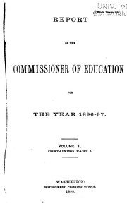 Cover of: Report of the Commissioner of Education by United States. Office of Education