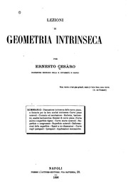 Cover of: Lezioni di geometria intrinseca by Ernesto Cesàro