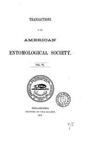 Cover of: A History of the American Entomological Society, Philadelphia, 1859-1909