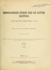 Cover of: Monographische Studien über die Gattung Saxifraga: Die Sektion Porphyrion Tausch