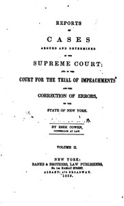 Cover of: Reports of cases argued and determined in the Supreme Court