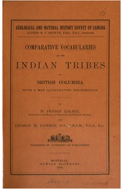 Cover of:  Comparative vocabularies of the Indian tribes of British Columbia: with a map illustrating distribution