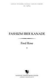 Cover of: Fashizm iber Ḳanade