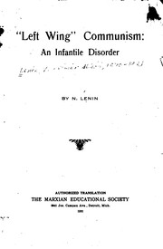 Cover of: "Left Wing" Communism: An Infantile Disorder by Vladimir Il’ich Lenin