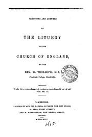 Cover of: Questions and answers on the Liturgy of the Church of England