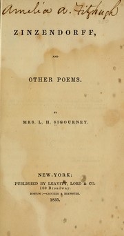 Cover of: Zinzendorff and other poems