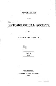 Cover of: Proceedings of the Entomological Society of Philadelphia