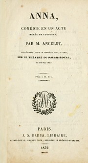 Cover of: Anna, comédie en un acte mêlée de couplets