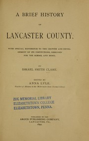 Cover of: A brief history of Lancaster County