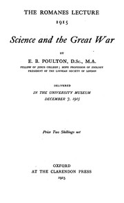 Cover of: Science and the great war by Poulton, Edward Bagnall Sir