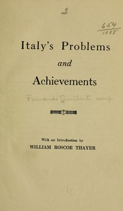 Cover of: Italy's problems and achievements